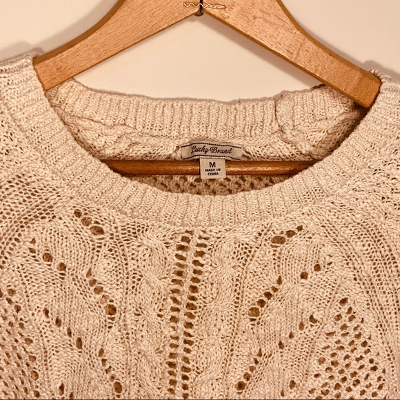 Lucky Brand Mixed Stitch Ivy Sweater Medium - Picture 3 of 8